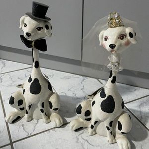 “ADORABLE SPARKLY BRIDE N GROOM DALMATIAN COUPLE